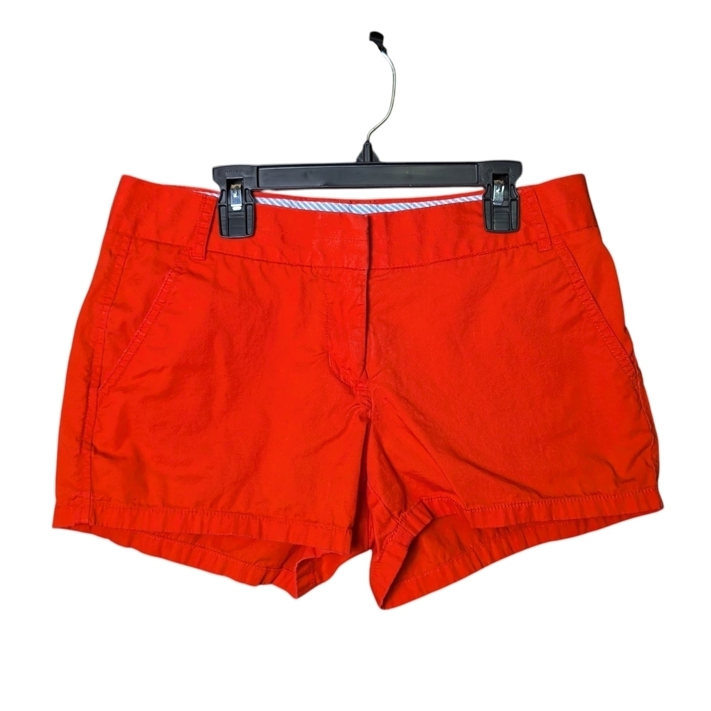 J. Crew Chino Broken In Bright Red Women's Size 4 Casual Shorts Like New